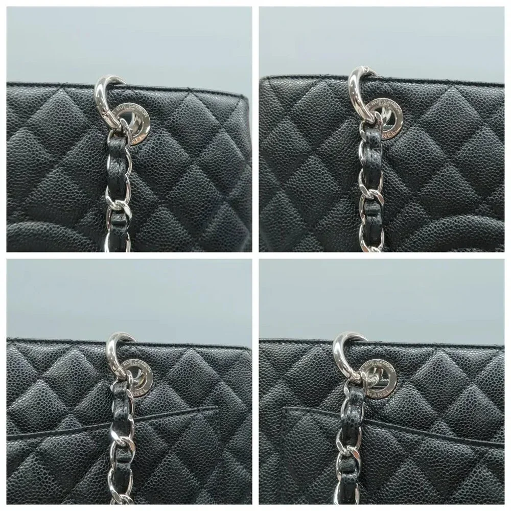 100% Authentic CHANEL Grand shopping Black Leather Shoulder Bag - Picture 7 of 12